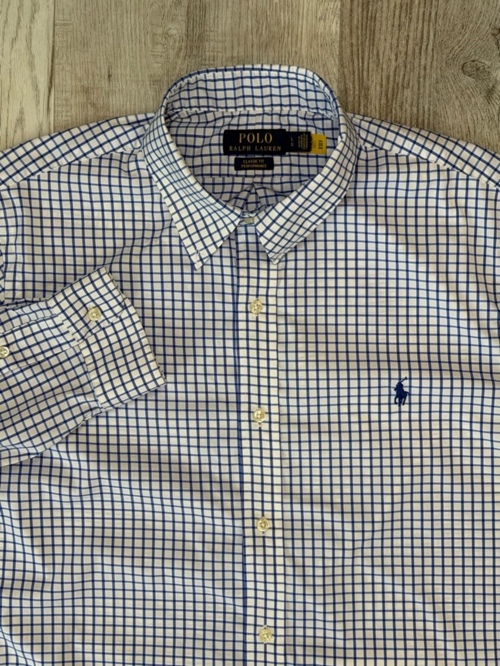 Polo by Ralph Lauren Classic Fit Performance Twill Long Sleeve Sport Shirt Men L
